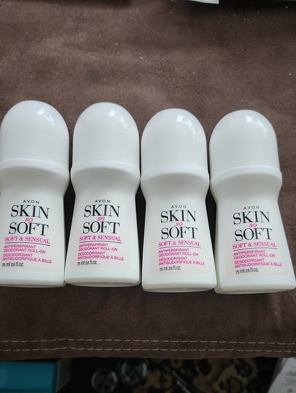 4pk BUNDLE! Avon Skin So Soft Soft & Sensual Roll-On Deodorant - White